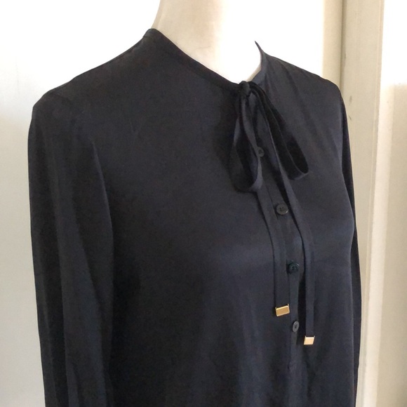 Excellent Condition Diane Von Furstenberg Black Silk Blouse - Picture 5 of 11